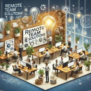 Innovation through in-office collaboration at Remote Team Solutions, fostering cross-departmental interactions.