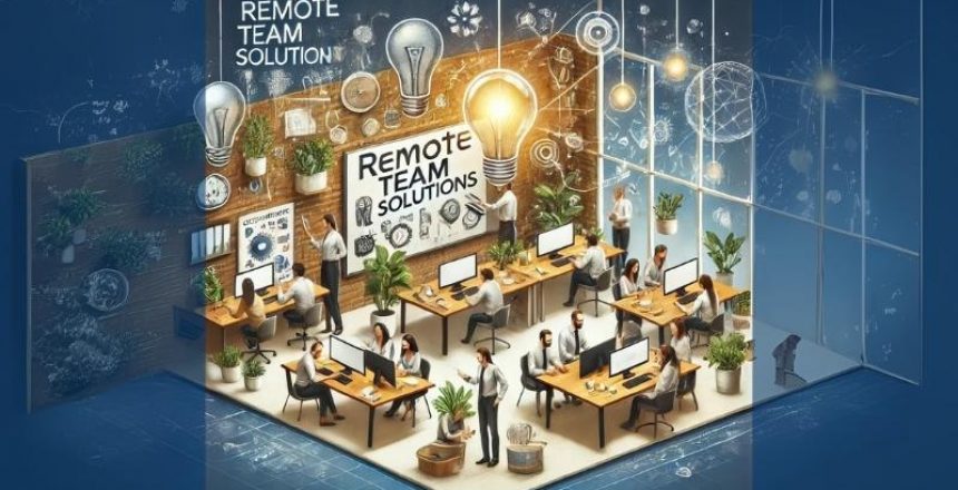 Innovation through in-office collaboration at Remote Team Solutions, fostering cross-departmental interactions.