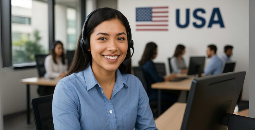 Nearshore customer support agent working for a U.S. company in Mexico